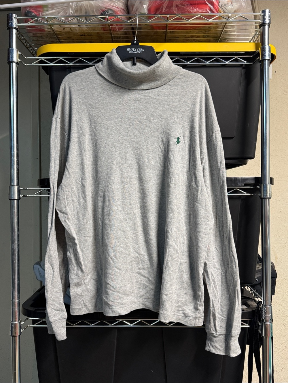 Ralph Lauren Light Gray Turtleneck Sweater with Green Pony